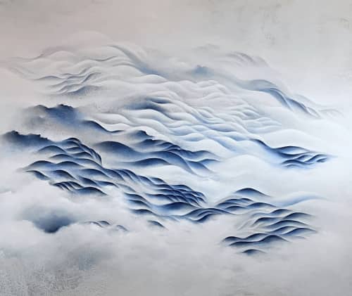 Imperial slide | Oil And Acrylic Painting in Paintings by Francesca Borgo. Item composed of canvas in minimalism or contemporary style