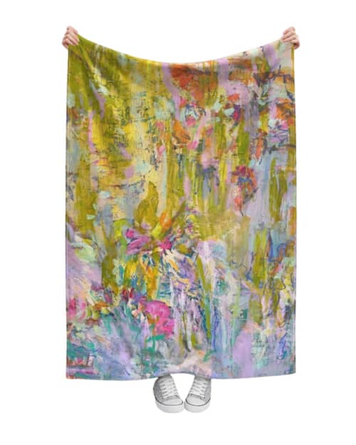 Belgian Linen Fabric Art Panel: Deeply by Dorothy Fagan | Textiles by Dorothy Fagan Fine Arts. Item composed of linen in boho or mid century modern style