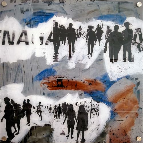 URBN CROWD II | Oil And Acrylic Painting in Paintings by Sven Pfrommer. Item made of steel & glass compatible with urban style