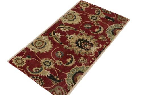 Rug & Kilim's 17th Century Style Rug in Red, Beige & Green | Area Rug in Rugs by Rug and Kilim
