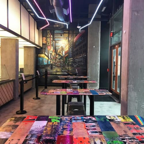 Recycled Skateboard Cafe Tables | Dining Table in Tables by Skate or Design | Buredo in Washington. Item made of wood