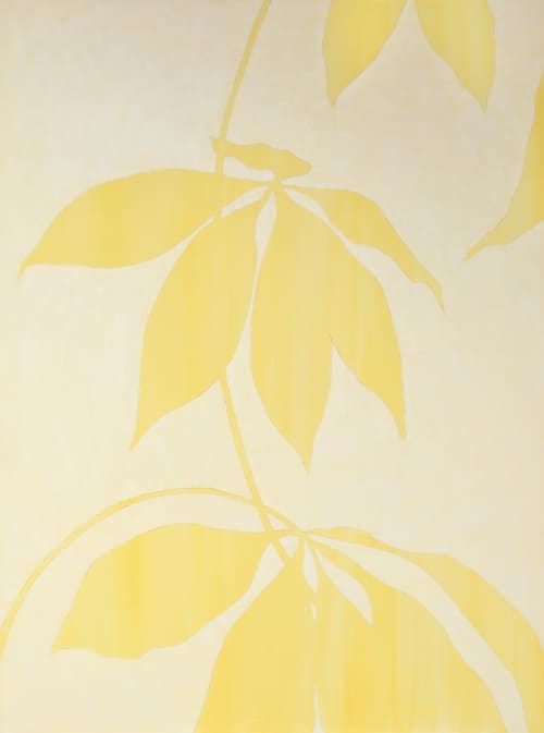 Yellow Leaves (40 x 30" acrylic painting) | Oil And Acrylic Painting in Paintings by Christine So. Item composed of canvas in boho or country & farmhouse style