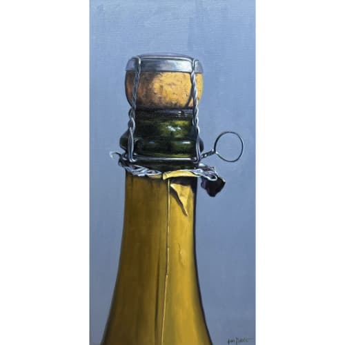 'Bubbly' Original Oil Painting | Oil And Acrylic Painting in Paintings by Jenny Stewart's Fine Art. Item made of canvas works with mid century modern & contemporary style