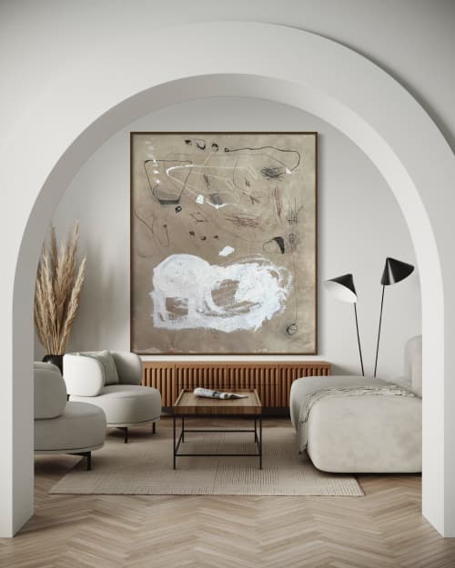 “Mon Coeur” 72”x60” abstract | Oil And Acrylic Painting in Paintings by Monica Ord. Item composed of canvas in mid century modern or contemporary style