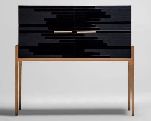Vind Modern Sideboard in Gold color finish | Storage by Lara Batista