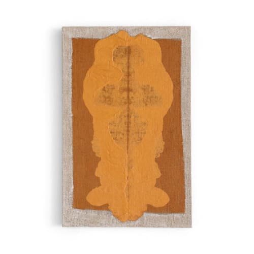 Rorschach Tumeric A | Mixed Media by Kim Fonder