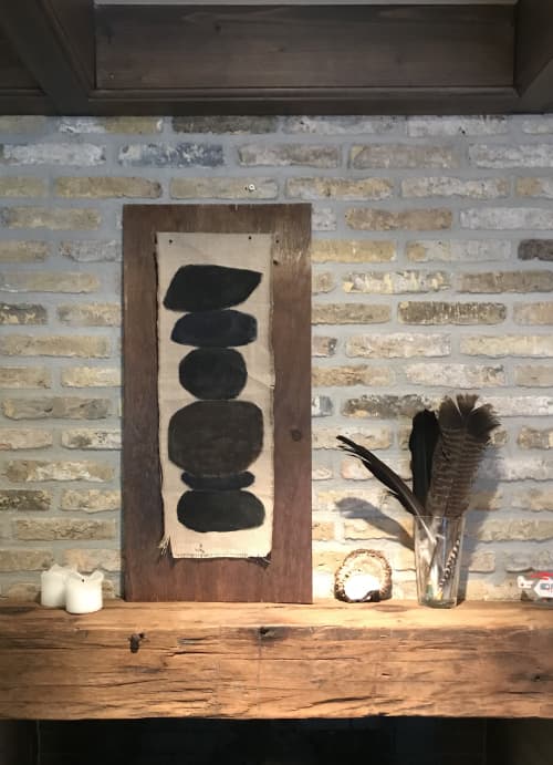 abstract totem | Oil And Acrylic Painting in Paintings by sandi gehring. Item composed of wood