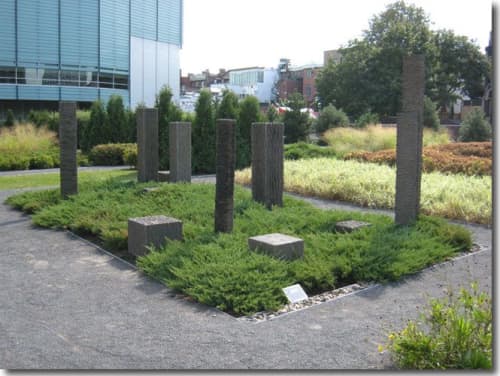 Civilized Forest | Public Sculptures by Roger Gaudreau | national library downtown montreal in Montréal. Item made of concrete