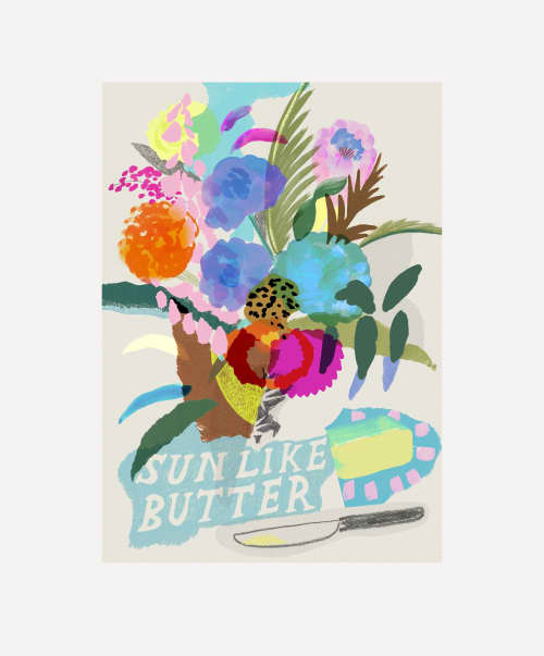 Sun Like Butter Giclée print | Prints by Lucy Sherston. Item composed of paper compatible with contemporary and eclectic & maximalism style