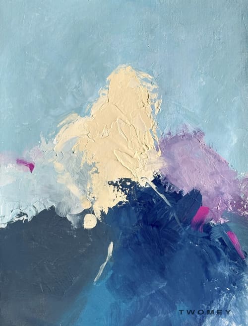 Anticipate | Oil And Acrylic Painting in Paintings by Catherine Twomey. Item composed of canvas compatible with minimalism and mid century modern style