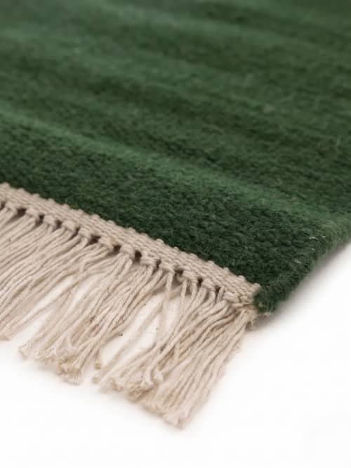 Handwoven Woolen Runner Rug | Rugs by Evergreen Carpets. Item made of wool works with boho & minimalism style