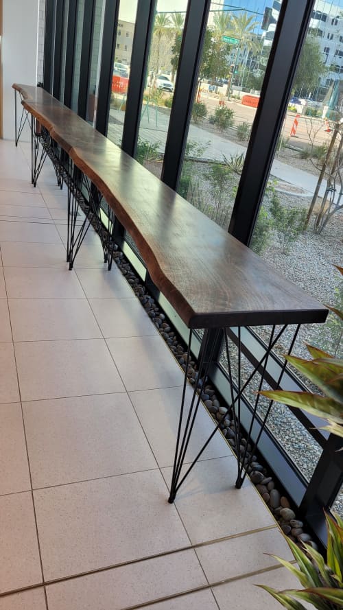 27ft Walnut Live Edge Bar Top | Side Table in Tables by Lumberlust Designs | Novel Midtown Phoenix in Phoenix. Item composed of walnut