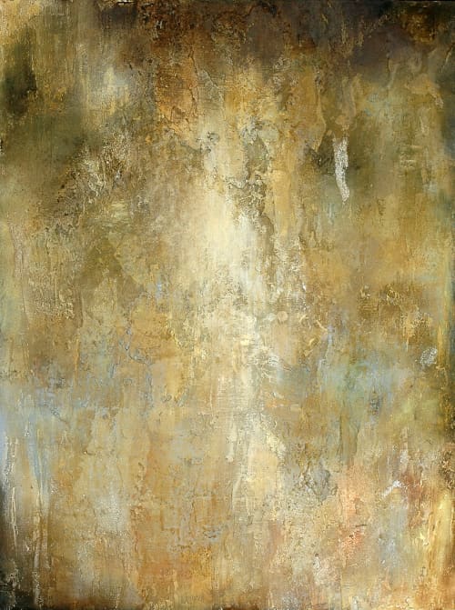 122 Cave of Citrine | Oil And Acrylic Painting in Paintings by Anne B Schwartz. Item made of canvas & synthetic