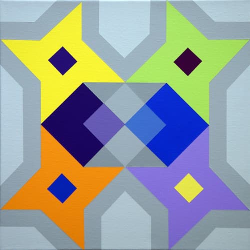 Geometry #183 | Oil And Acrylic Painting in Paintings by Abedin Fine Art. Item composed of canvas and synthetic