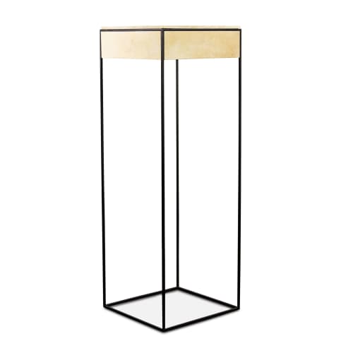Side Table in Parchment and Metal by Costantini, Marcello | Tables by Costantini Design. Item made of metal