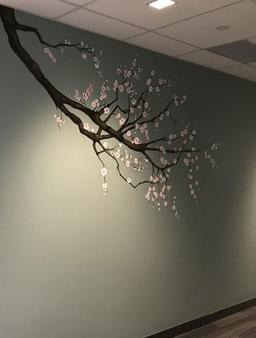 Cherry Blossom Mural 3 | Murals by Murals By Marg. Item made of synthetic