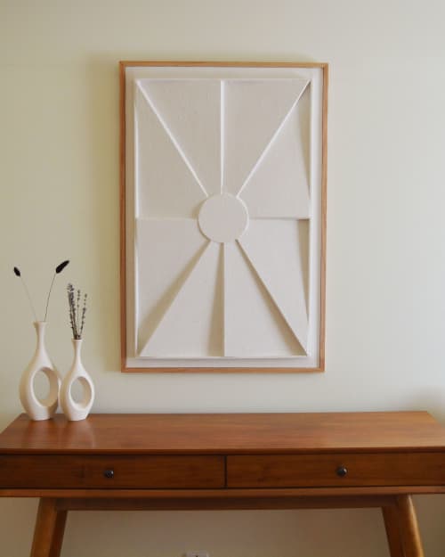 08 Plaster Relief | Wall Sculpture in Wall Hangings by Joseph Laegend. Item made of oak wood works with minimalism & mid century modern style