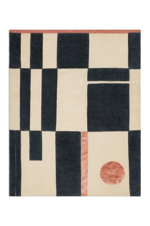 007 - Handwoven Kilim field w/ raised cut pile motif | Area Rug in Rugs by MK Objects. Item made of wool & fiber compatible with contemporary and japandi style