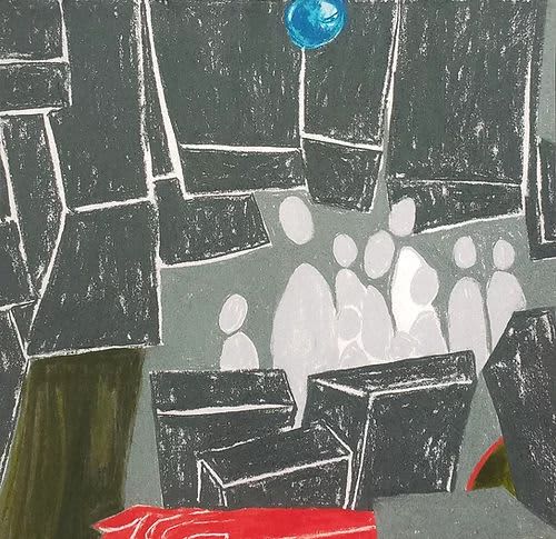 Fragmented. Space Specific | Drawings by Elvira Dayel. Item made of canvas with synthetic
