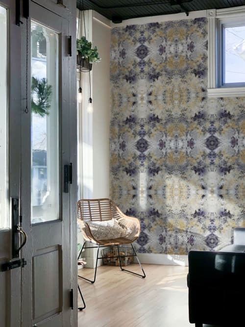 Blueberry Crumble Wallpaper in Violet | Wall Treatments by Eso Studio Wallpaper & Textiles. Item made of paper works with boho & country & farmhouse style