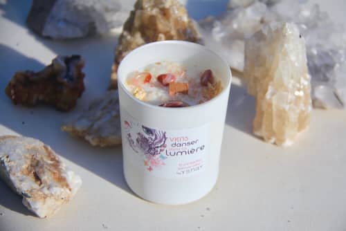 Glow Crystals Candle | Candle Holder in Decorative Objects by Marie Burgos Design and Collection. Item composed of glass