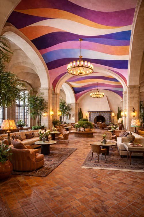 Mexican Hacienda Vaulted Ceiling Fresco Mural | Public Art by Blaise Danio