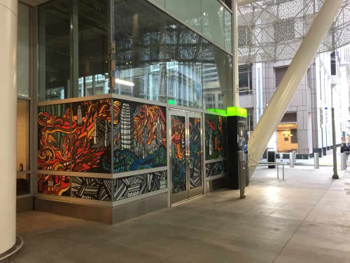 "Un Truc De Fou" | Street Murals by dOTS | Sales Force Transit Center in San Francisco. Item made of synthetic