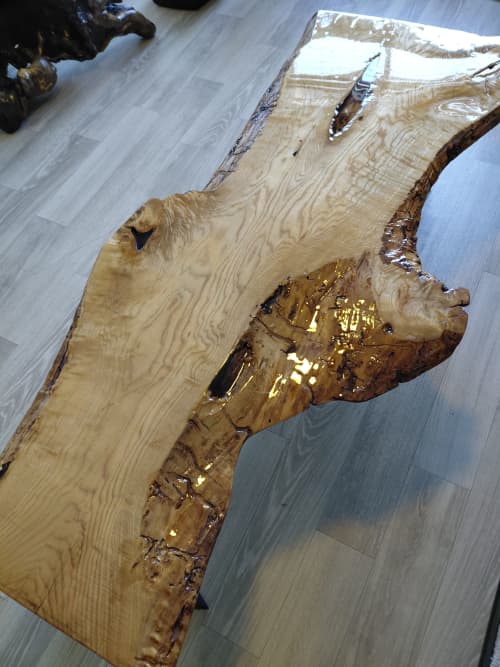 Ash slab table | Public Sculptures by Christopher Stackpoole