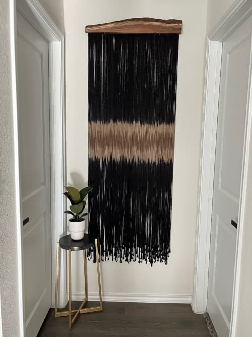 FORAGE - Large Fiber Art | Neutral/Natural Black Decor | | Macrame Wall Hanging in Wall Hangings by Jay Durán @ J. Durán Art + Home. Item composed of wood in mid century modern or contemporary style