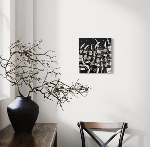 Word Trap | Wall Sculpture in Wall Hangings by Gila Mosaics Studio. Item composed of cement and glass in contemporary style