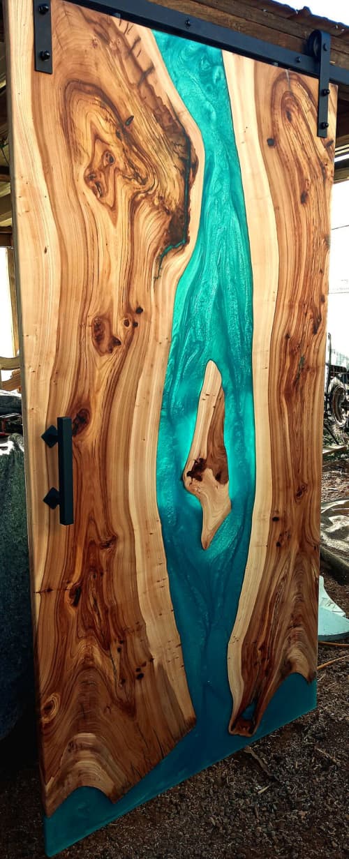 River Barn Door! | Furniture by Erik Norling Designs 🇺🇸. Item made of wood & metal