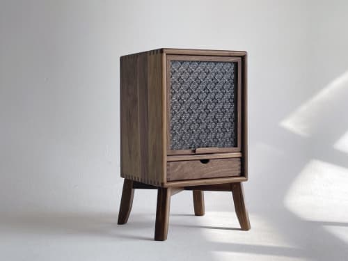 005_mei (vinyl records cabinet) | Storage by CHICHOIMAO. Item made of walnut with glass works with minimalism & contemporary style