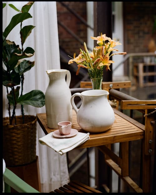 Ceramic Pitcher | Vessels & Containers by Living Sustainable Finds. Item made of ceramic