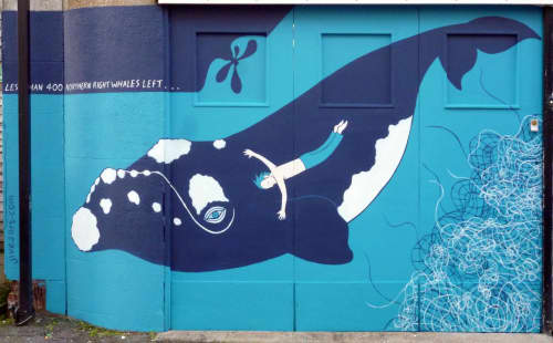 Whalefest North Atlantic Right whale mural | Street Murals by John Ives. Item made of synthetic
