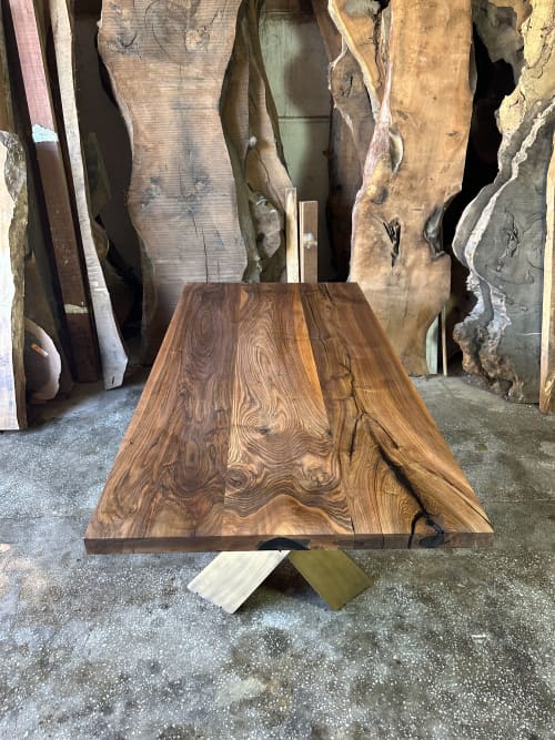 Custom Walnut Wooden Table - Walnut Conference Table | Dining Table in Tables by Tinella Wood. Item composed of walnut in boho or minimalism style