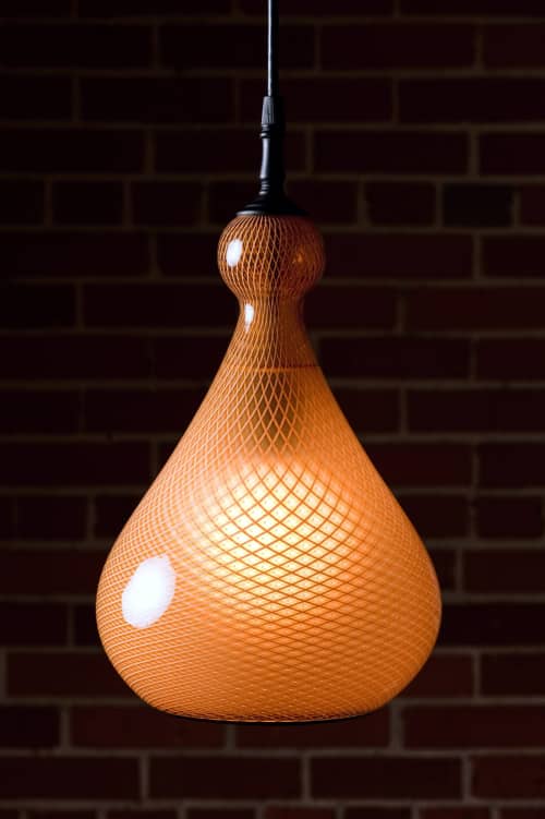 Reticello Pendant bulbos dome | Pendants by Pieper Glass. Item composed of glass