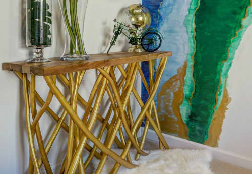 Sculptures | Sculptures by Nisha Tailor Interior Design` | Private Residence, Clayton in St. Louis. Item made of wood with steel