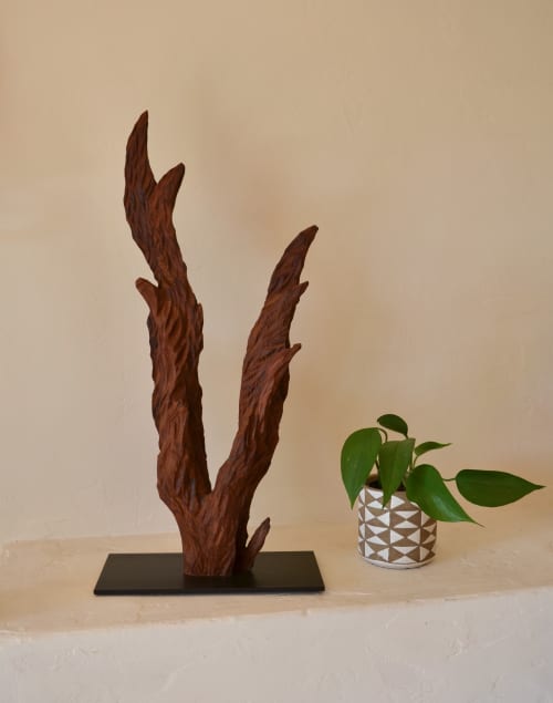 Ancient Tree I | Sculptures by Lutz Hornischer - Sculptures in Wood & Plaster. Item made of wood