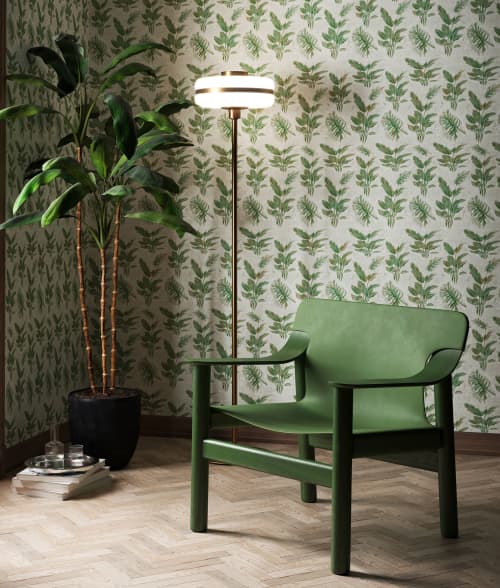 Jewels Fern Wallpaper in Avocado | Wall Treatments by Stevie Howell | Los Angeles in Los Angeles. Item made of paper