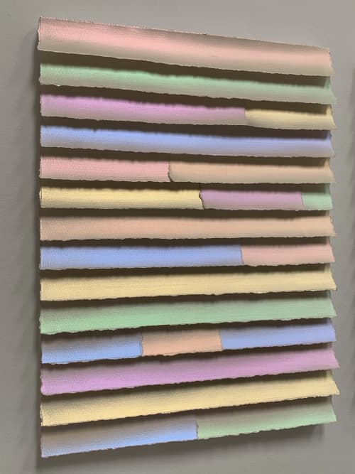 Paper Light 7 | Mixed Media by Susan Chorpenning. Item composed of canvas & paper compatible with contemporary style