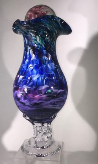 Hand Blown Glass Cremation Urn | Vases & Vessels by White Elk's Visions in Glass - Glass Artisan, Marty White Elk Holmes & COO, Jo Pierce