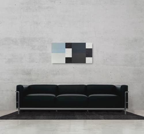 Composition in Blue & Black | Prints by Scott Woodward Meyers Art. Item made of paper compatible with minimalism and mid century modern style