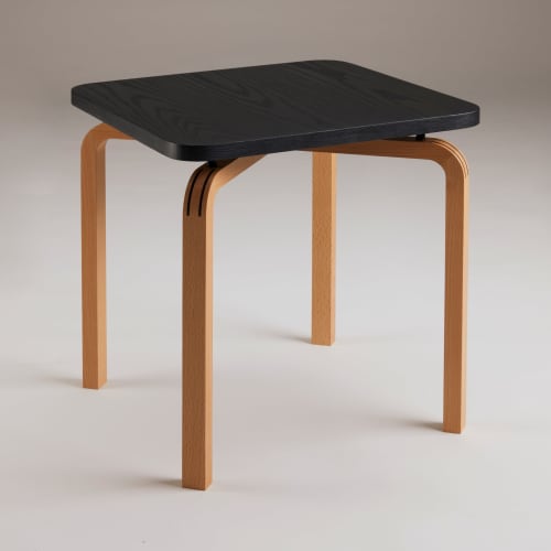 CURVEiture Black Side Table | Tables by Carol Jackson Furniture. Item made of wood & glass compatible with minimalism and contemporary style