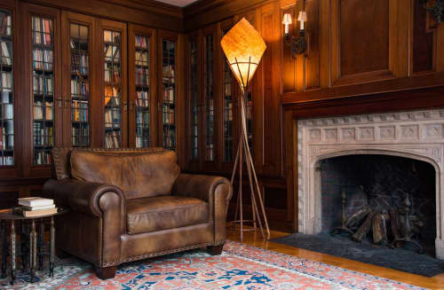 The Prometheus Lamp | Floor Lamp in Lamps by JShaw Furniture & Lighting Design. Item composed of oak wood