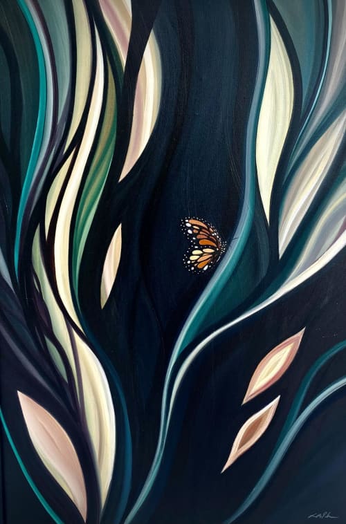 Monarch | Oil And Acrylic Painting in Paintings by Laura Blue Art. Item composed of canvas in boho or minimalism style