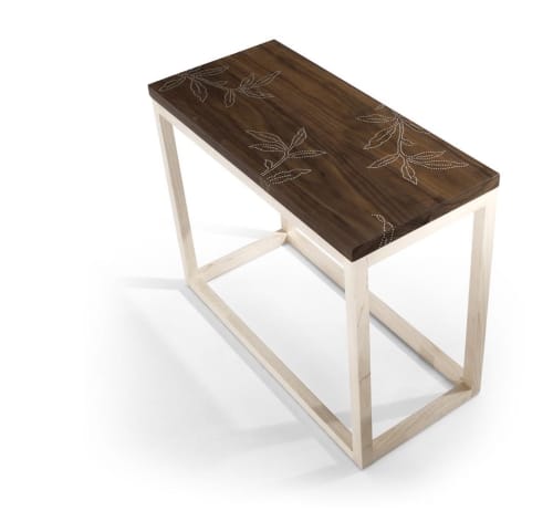 Nail Inlay End Table No. 203 | Tables by Peter Sandback. Item composed of wood in contemporary or modern style