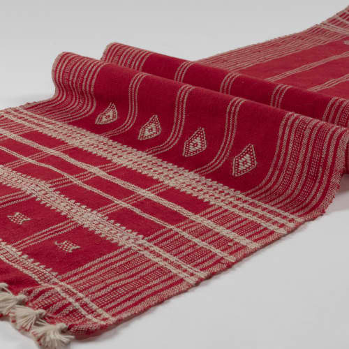 Handloom Bhujodi Wool Table Runner - 72 x 20 inch | Linens & Bedding by ARTISAGA PRIVATE LIMITED. Item composed of wool in contemporary or modern style