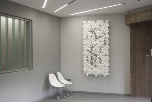 Facet hanging room divider 102 x 207cm | Decorative Objects by Bloomming, Bas van Leeuwen & Mireille Meijs | Chroma Lighting in Belfast. Item made of steel with synthetic