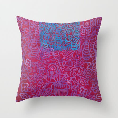 Square Pillow Egyptian Maroon | Pillows by Pam (Pamela) Smilow. Item composed of fabric