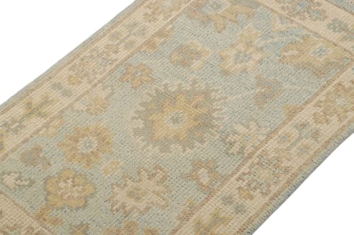Rug & Kilim’s Oushak Style Rug in Blue with Beige-Brown | Area Rug in Rugs by Rug and Kilim. Item composed of wool